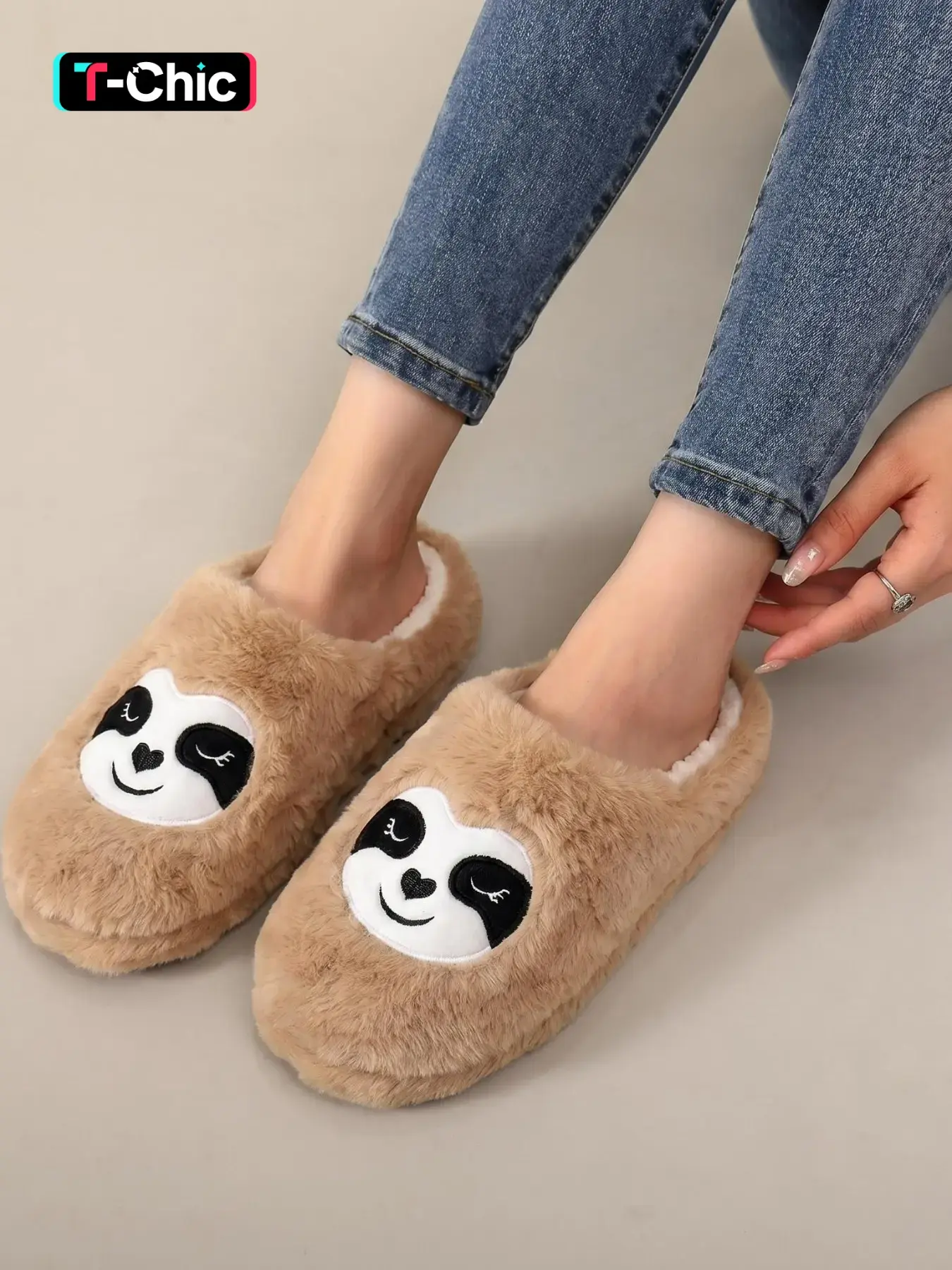 Women Men Cute Sloth Slippers, Fuzzy Fluffy Plush Soft House Slippers, Closed Toe Non-Slip Indoor Slippers, Warm Cozy Winter Slippers for Home Bedroom, Adorable Animal Slippers Gift for Women, Comfy House Shoes, Footwear