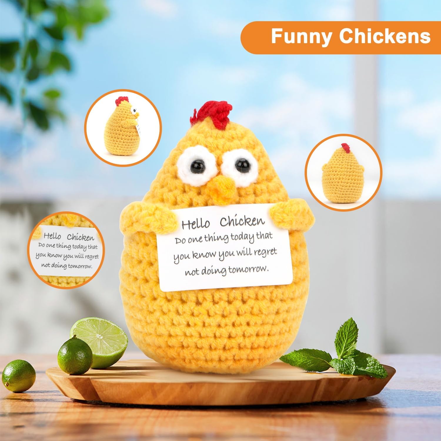 Looking for a funny and heartfelt gift? This Emotional Support Nuggets crochet chicken is exactly it! Handmade positive cheer up decor, cute tiny chicken plush ideal for birthday presents and emotional support. Small in size but huge on love andgood vibes