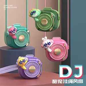 Cartoon Cute Pet Neck Hanging Fan for Children, Mini USB Rechargeable Handheld Portable Bladeless Fan, Gift