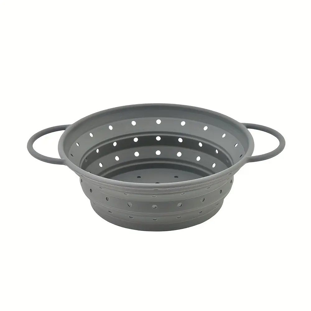 Silicone Folding Water Filter Basket, Round Adjustable Kitchen Multi-Functional Fruit Drainer, Durable and Space-Saving Design
