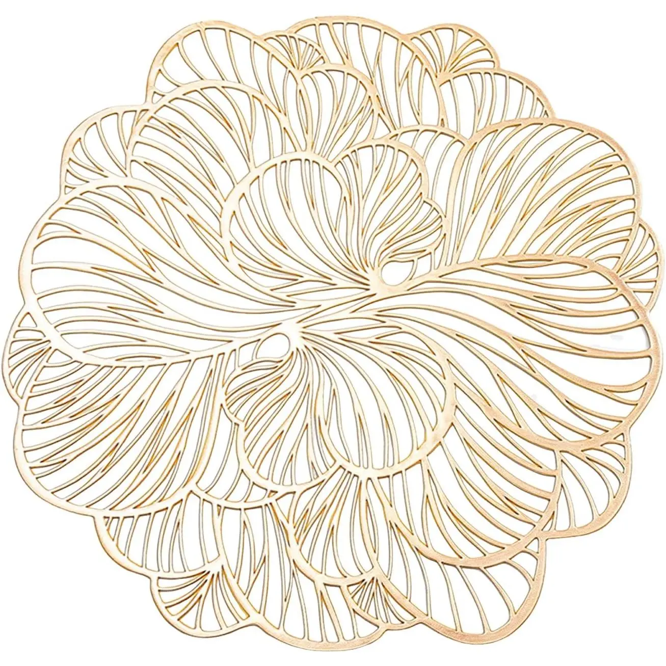 Simulated Flower-Vinyl Placemats Set of 6 - Heat Resistant Non-Slip PVC Placemat for Dining Table, Suitable for Table Decoration, Washable (Lotus)