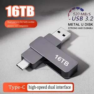 16TB USB 3.2 Flash Drives High Speed Transfer Metal Pendrive Memory Card Pendrive Flash Disk Memoria Waterproof Stick NEW 2026