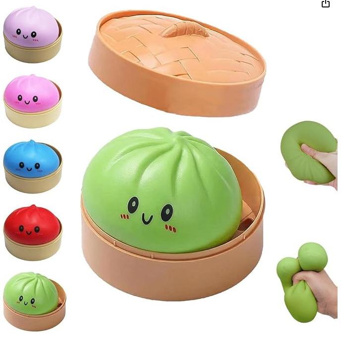 Dumpling Squishies carry around soft non-stick hand squeeze pull back decompression toy