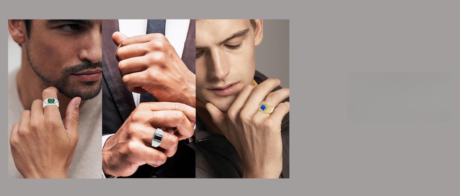 1–3 Carat Lab Grown Diamond Men’s Ring, Real Diamond Look, D Color VS, Real Gold Promise Ring for Him men's valentine's gifts