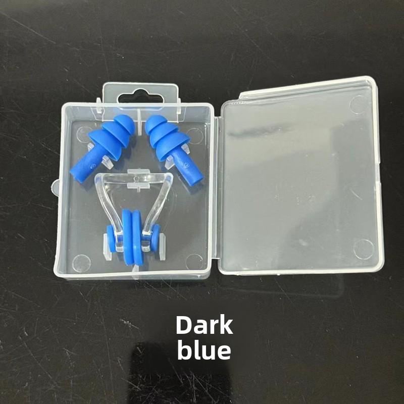 Nose Clip and Earplug Set for Adults - TPE Material - Dark Blue, Black, White, Pink, Sky Blue - Ideal for Swimming and Wading Sports - Solid Color