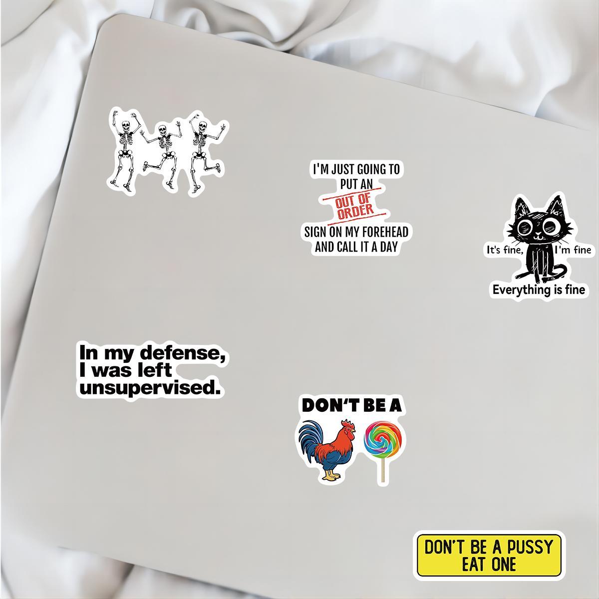 Snarky Sticker, Funny Stickers, 50pcs/set Humorous Sarcasm Sticker, Waterproof Vinyl Sarcastic Quotes Sticker for Water Bottle, Laptop, Kindle, Scrapbook