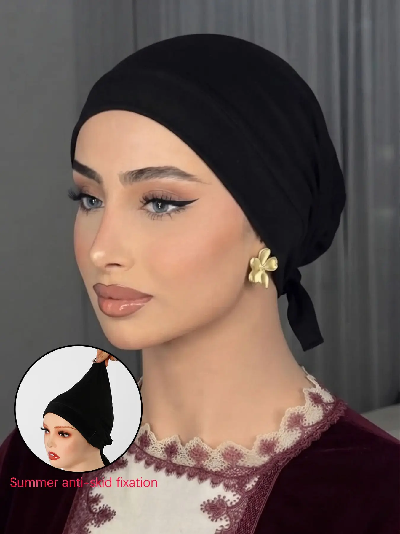 Premium Stretchy Hijab Turban, Breathable High-Elastic Fabric, Anti-Slip Fixation, Modest Daily Fashion Accessory, 1 Pack