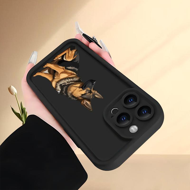 German Shepherd Dog Pattern Case for iPhone 17 Pro Max 16 16e 15 14 Plus 13 12 Mini 11 Air X XS Pattern Soft TPU Rubber Camera Protection Rugged Mobile Phone Cover Gift 2D printing