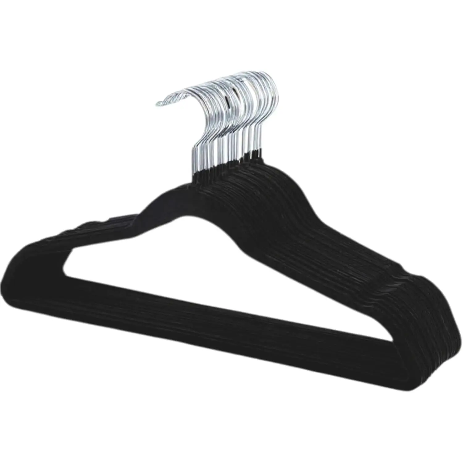 50-Pack Universal Velvet Fabric Clothes Hangers for Baby Outfits - Sturdy, Non-Slip, Slim Space-Saving, Hanging Solution with Chrome Hooks for Wardrobe, Home Coats, Suits, Plus Size Tops