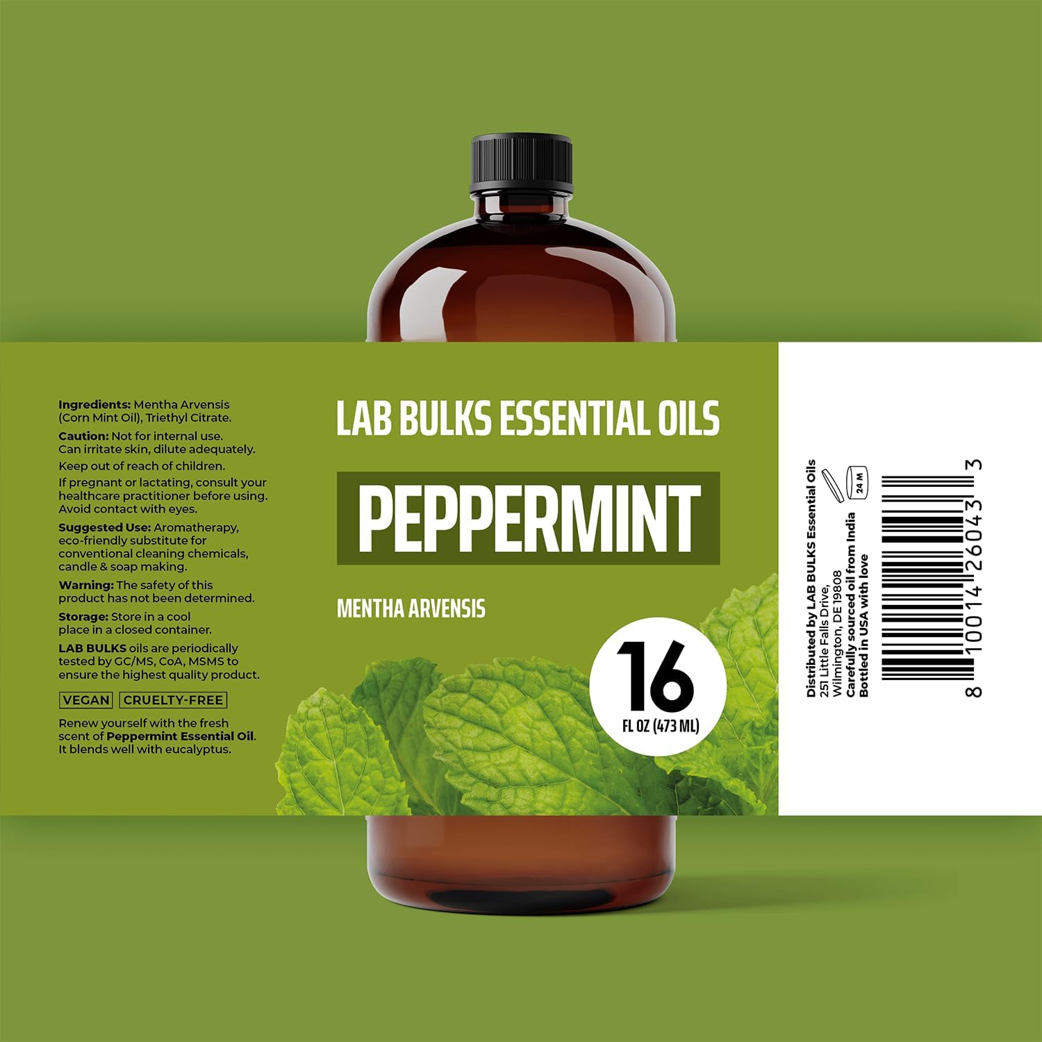 Peppermint Essential Oil - 16 oz, 2 Pack, Bulk for Diffusers, Candles, Cleaning & DIY Sprays
