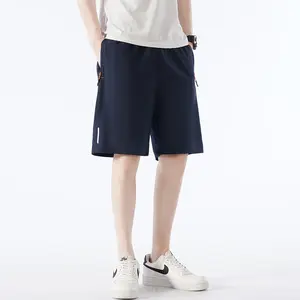 Men’s Quick Dry Performance Athletic Shorts with Zipper Side Security Pockets, Contrast Orange Zipper Pull Tabs & Vertical Reflective Strip Accent, Ultra-Lightweight Moisture-Wicking Smooth Fabric, Elastic Stretch Hidden Waistband, Loose Relaxed Fit Sport