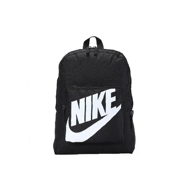 Nike Letter Logo Polyester Backpack for Students – Classic Unisex Black Style