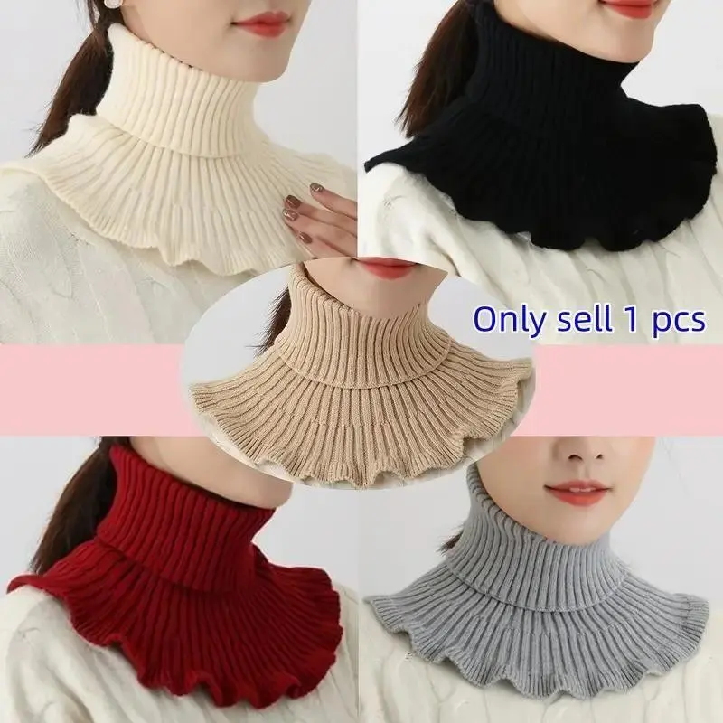 Women's Winter Neck Warmer, Warm Knit Scarf, Fake Collar for Cold Weather, Perfect for Outdoor Activities, Stylish and Cozy