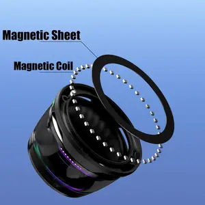 Mini Magnetic Bluetooth Speaker with RGB Lights – Portable Wireless Stereo Speaker, Rechargeable Battery, Small Outdoor LED Speaker, Lovely Gift for Family & Friends