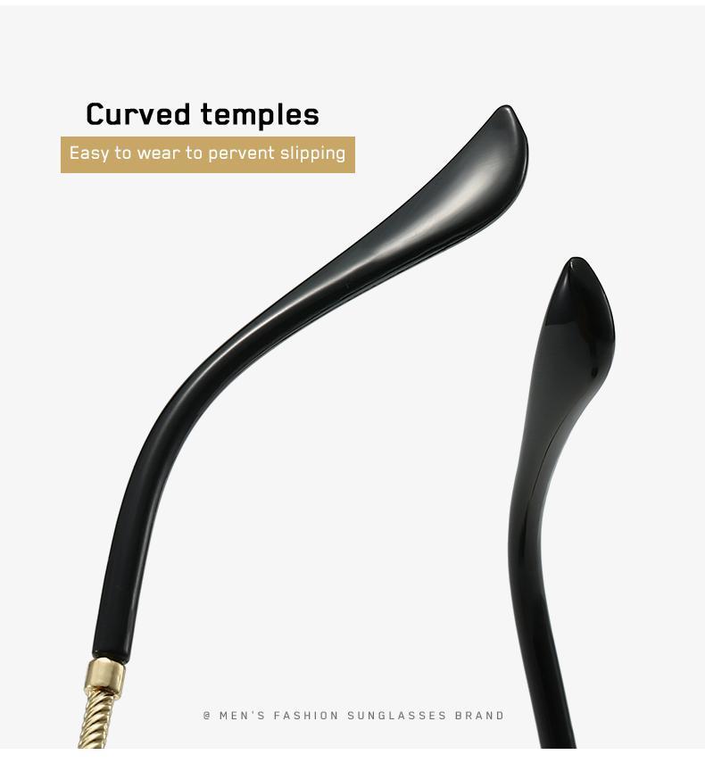 Rimless Square Metal Sunglasses for Men Women, UV400 Protective Fashion Luxury Eyewear for Beach Travel Daily Use