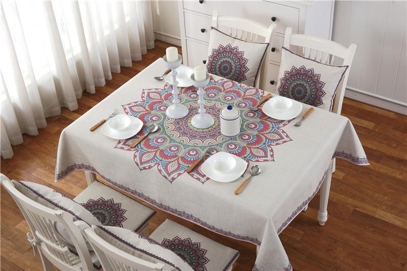 Imitation Linen Dining Chair Cushion, Seat Pad, Backrest Cushion, Pillowcase, Tablecloth, Multi-Purpose Cover Towel