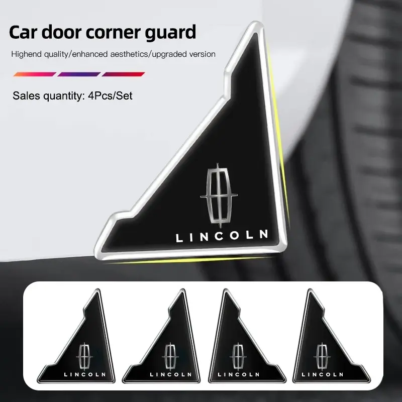 4PCS Car Door Anti-collision Corner Protectors Stickers For Lincoln Navigator Continental Nautilus Aviator MKZ MKX MKC MKT MKS Corsair Mark E