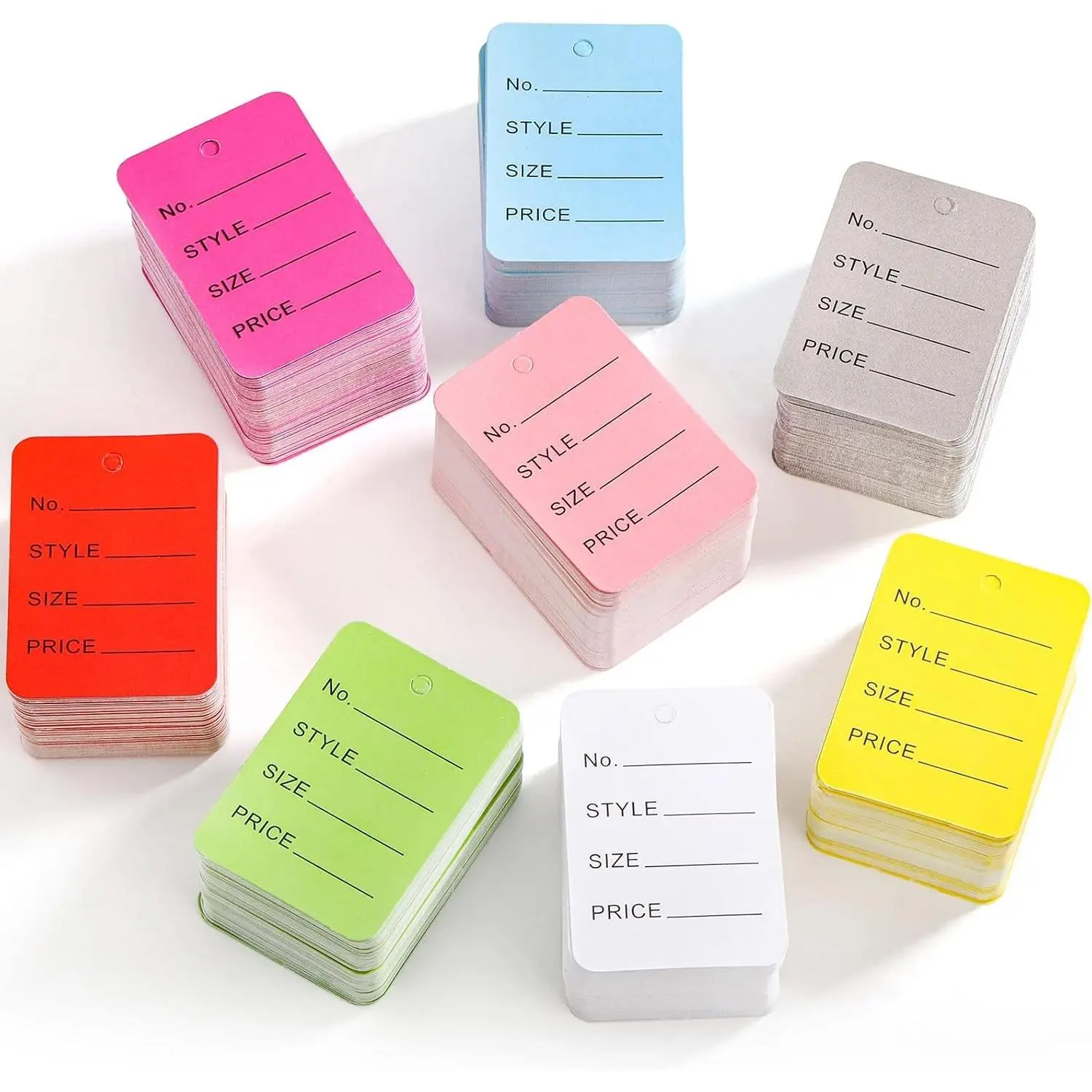 2000 PCS Price Tags, 1.97" x 1.38" Clothing Tag, Multi-Colors Merchandise Marking Tag Display Label for Product Jewelry Clothing Tags