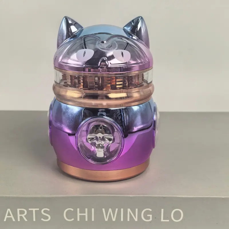 2.8inch/70mm Purple Cat Mini Manual Pepper Mill Peppercorn Dry Spice Grinder Compact Kitchen Seasoning Tool Home Cooking Meal Prep