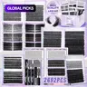 QUAFFLY 2692Pcs Eyelash Cluster Extensions with Bond & Seal, Remover, Tweezers and Dual-Ended Brush, Mega DIY Lash Kit with Volume Fluffy Lashes, Wispy, Spikes & Bottom Lashes #GLOBAL PICKS