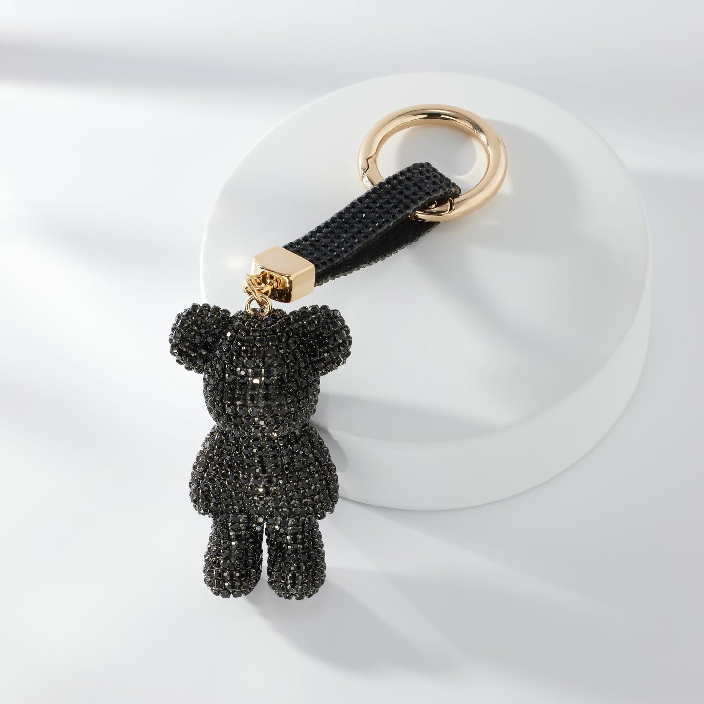 Bling Bears Keychain Collection Crystal Gold Tone Bear Keychain with Crystal Detailing for Bear Lovers Red Champagne Black Pink Multi-Color Options