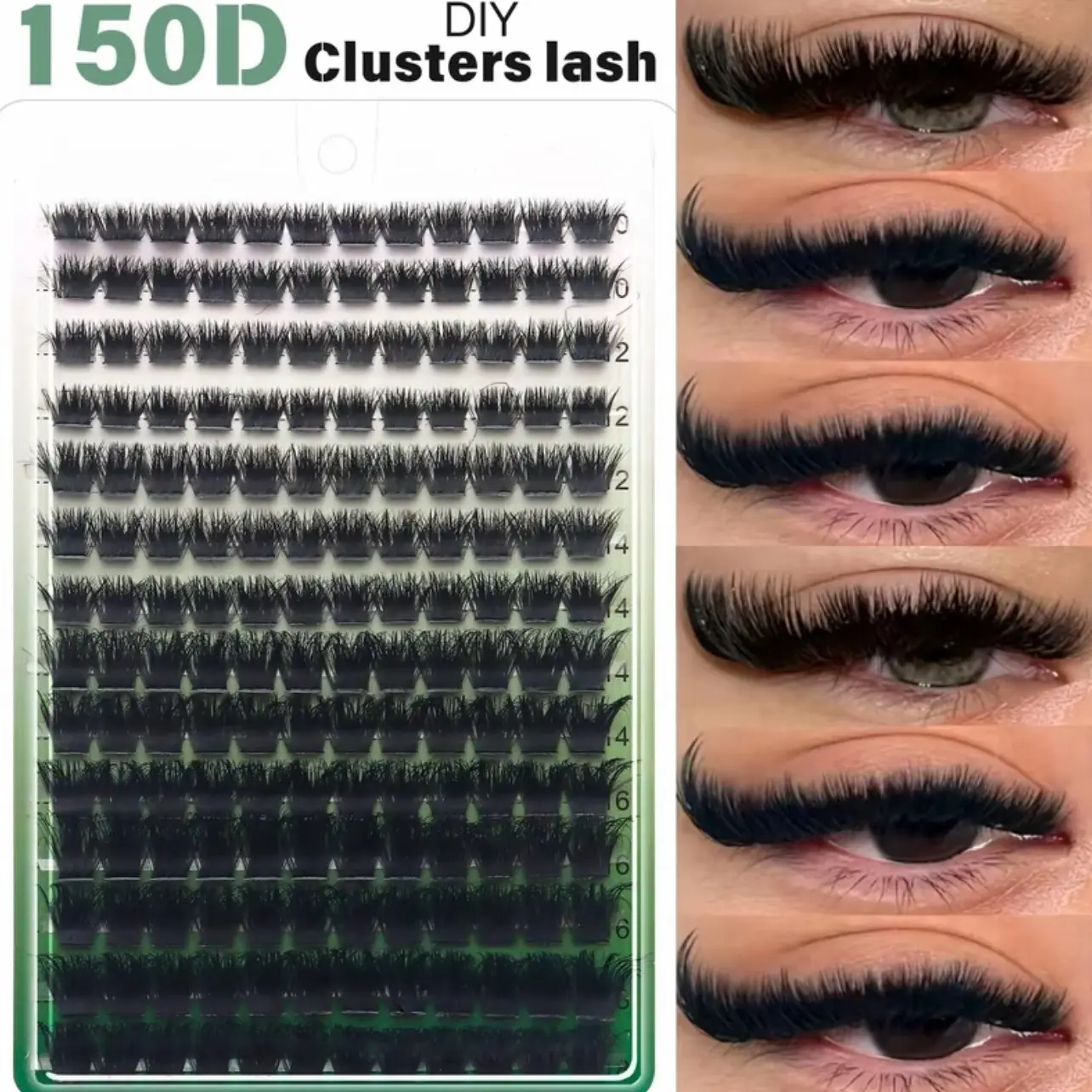 Thick Fluffy Individual Cluster Eyelashes, Individual False Eyelashes, Dramatic Volume Eyelash, Mixed 10-18mm Multi-length Lash Clusters, Soft Band, Beginner Friendly Easy DIY Lash Extensions, Reusable Long Lasting Curly Dramatic Doll Eye Makeup
