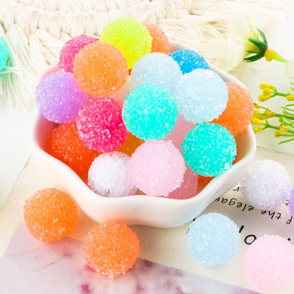20pcs 18mm Resin Beads Acrylic Round Acrylic Beads Mix Craft Supplies DIY Jewelry Making Bracelet Accessories Fashion Handmade Decorations
