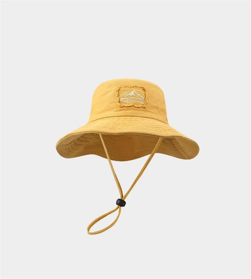 Summer Wide Large Brim Men Women Fisherman Hat Outdoor UV Protection Casual Sun Cap Hiking Fishing Climbing Safari Bucket Hats