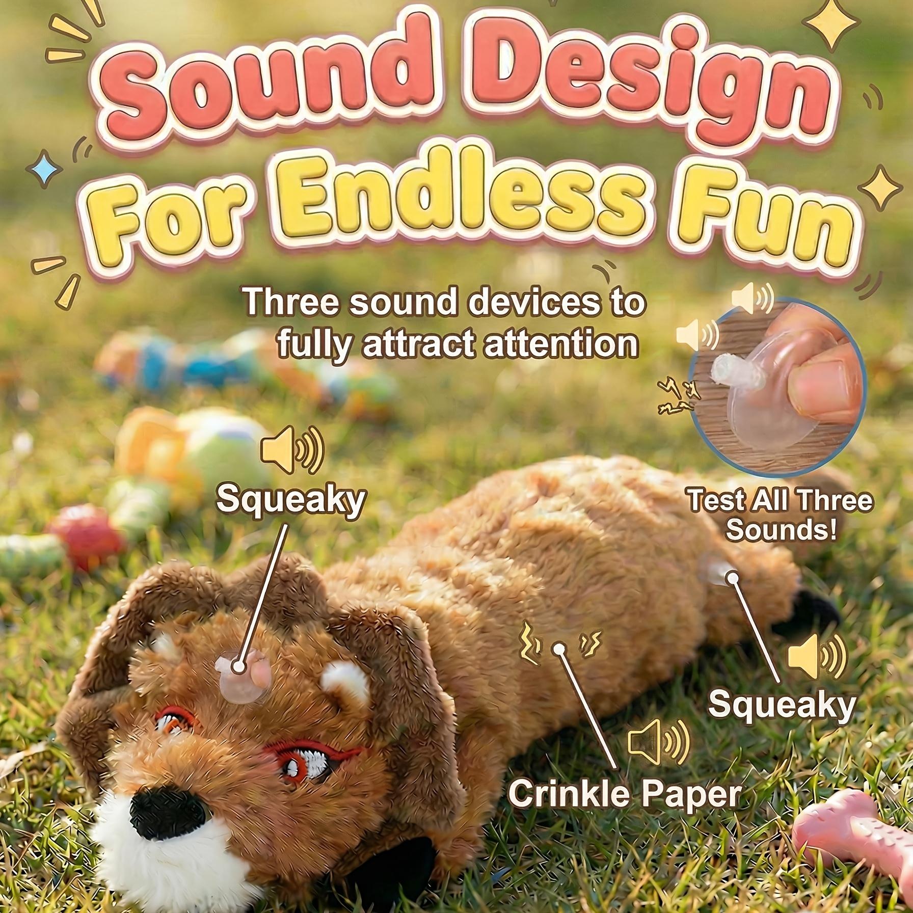 Dog Squeaky Toys No Stuffing 1/3/6 Pack Dog Toys Crinkle Dog Toys For Small Dogs Durable Dog Chew Toys Plush Cute Animals Natural Puppy Toys For Teething Pet Toys Squeak, Without Battery