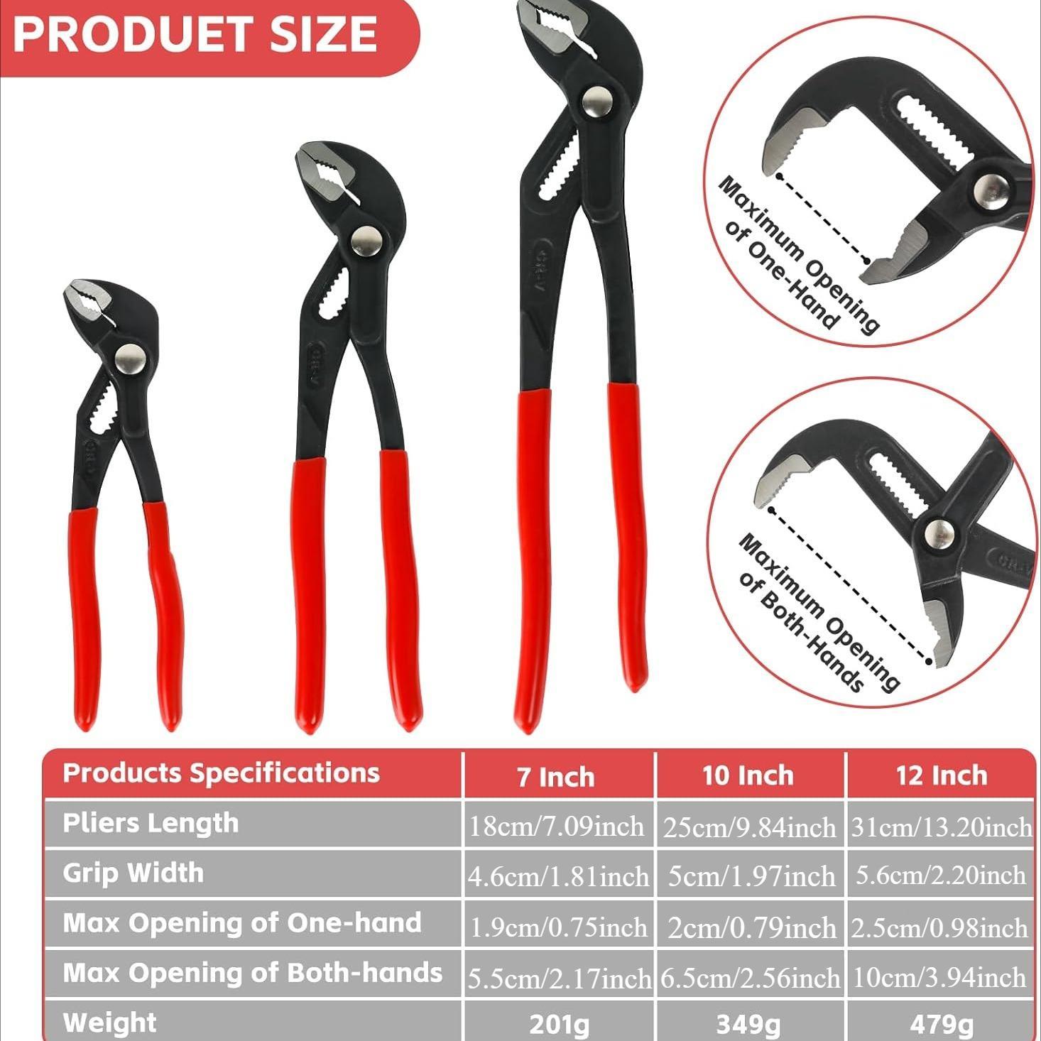 Quick Adjustable Pump Pliers, V-shaped Multi-tooth Pliers, Multi-functional Universal Pliers, Large Cutter Pliers, Quick Release Pipe Pliers