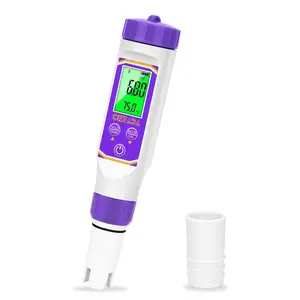 pH Meter for Water pH and EC Meter for Hydroponics Nutrients Digital pH and PPM Tester for Reservoir Water 4 in 1 pH EC TDS Temp Tester for Indoor  Growing, DWC, Pool, Aquariums