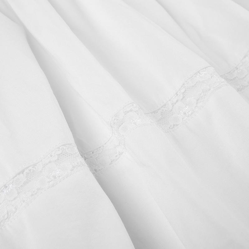 Women's White Tiered Long Skirts Drawstring Elastic Waist Solid Color Ruched Midi Skirts Side Split Fitted Cotton Fabric Basic Chic Style