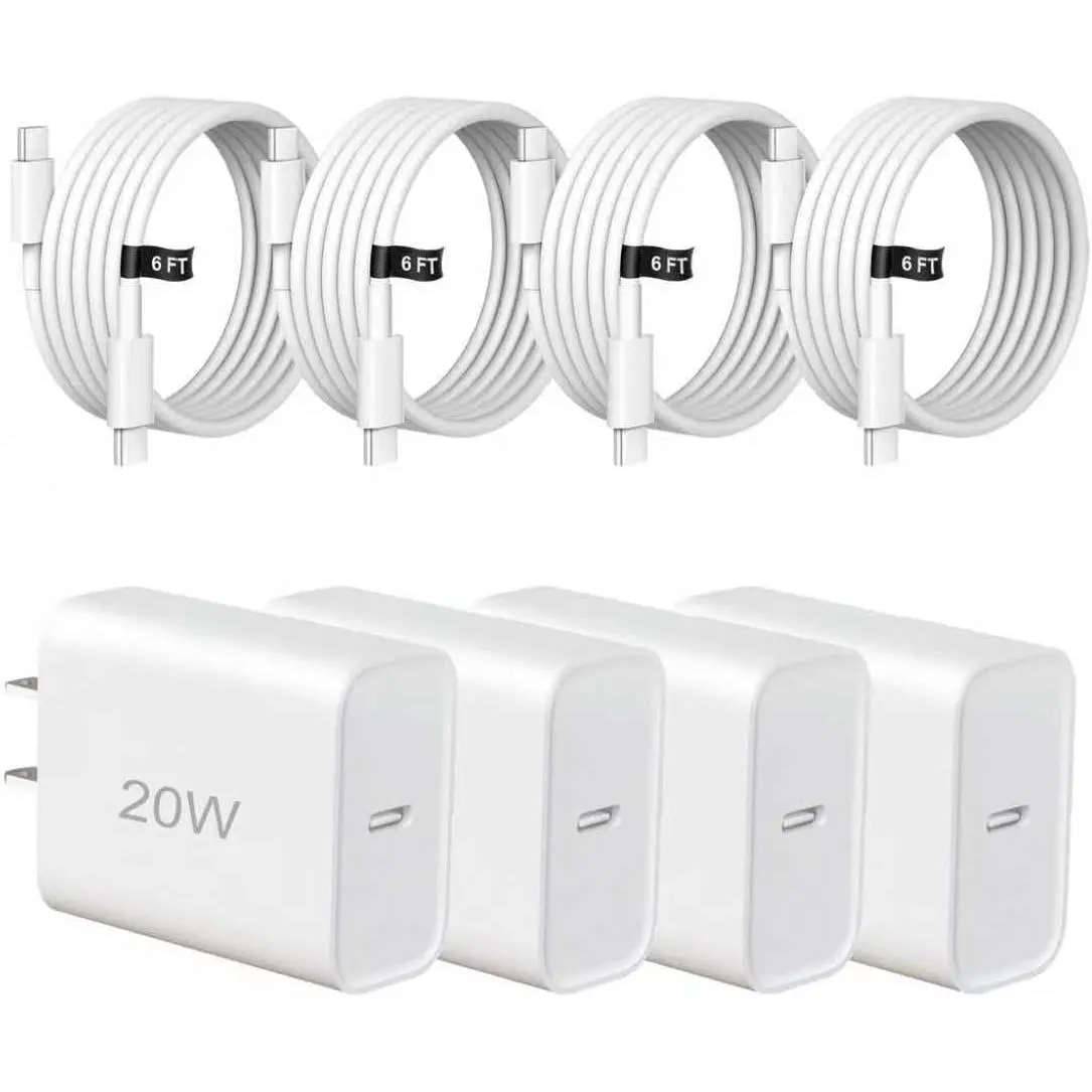 USB C Charger Block  ,Charger Adapter,4 Pack Type C Wall Charger with 6FT    for  17/17 Plus/17 Pro Max/16/16 Pro Max/15 Pro Max (White, USB Type C)