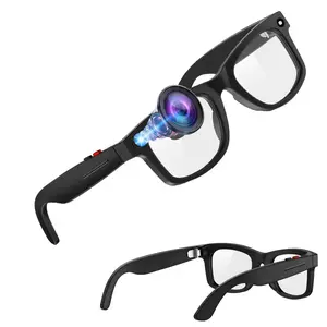200W Pixel Camera Smart Glasses, UV Protection Lenses, 2MP Anti-shake Video Recording AI Glasses, AI Assistant, AI Translation, Hands-Free Calls, Music, 3 Lenses Total  (Transparent Anti-blue Lenses + Sunglasses Lenses+Brown Lenses)