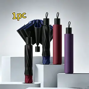 Extra Durable Large Folding Umbrella, 12 Rust-Resistant Spokes, Reinforced Thick Design, Ideal for Extreme Weather, Perfect for Students, All Seasons