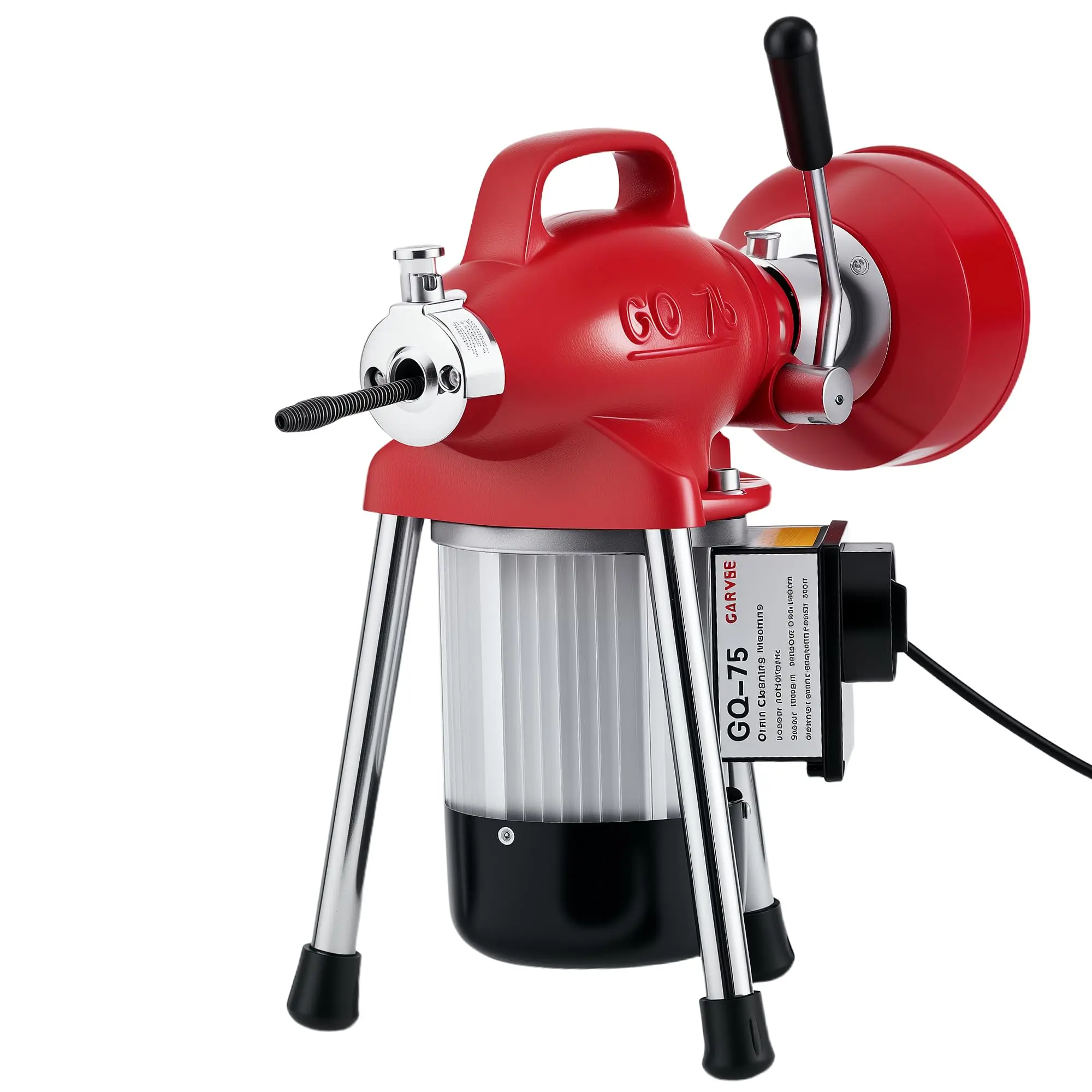 Garvee 500W Electric Drain Cleaning Machine, 400 RPM Auto-Feed Sewer Snake Auger, Total 82 FT Steel Cable (66 FT 5/8 Inch + 16 FT 3/8 Inch), Equipped with 6 Cutters, Heavy-Duty Portable Drain Cleaner