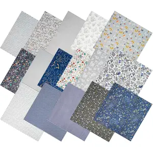 Fat Quarter Cotton Bundle 16Pcs 20x20 Inch Cotton Quilting, Pre-Cut Squares for DIY Sewing, Quilting, Crafting, Patchwork & Home Decor Projects(Blue)