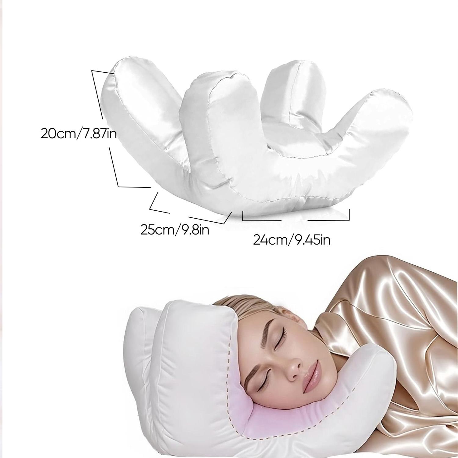 Perfect Face Pillow Anti-wrinkle Pillow for Youthful Skin, Beauty Pillow, Reduces Fine Lines While Sleeping Flawless White Satin Pillowcase! Beauty Sleep, Anti-wrinkle and Anti-aging, Back Sleeper
