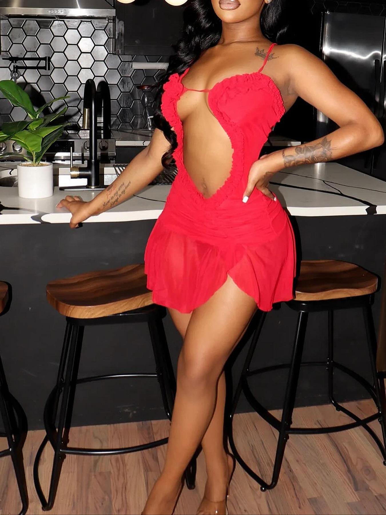 Women's Sexy Ribbed Fringe Trim Backless Tube Dress, Bandeau Sleeveless Dress, Fashion Casual Sleeveless Short Dress for Party Club Dating Wear, Women Dress for Summer, Elegant Sleeveless Dress