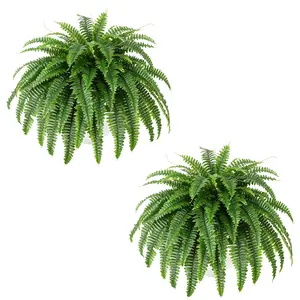 1/2 bundles Faux Fern Plants Set Artificial Greenery - Realistic Fake Fern Bundle for Indoor Outdoor Decor, Spring Summer Home Garden Decoration, No Maintenance House Plants