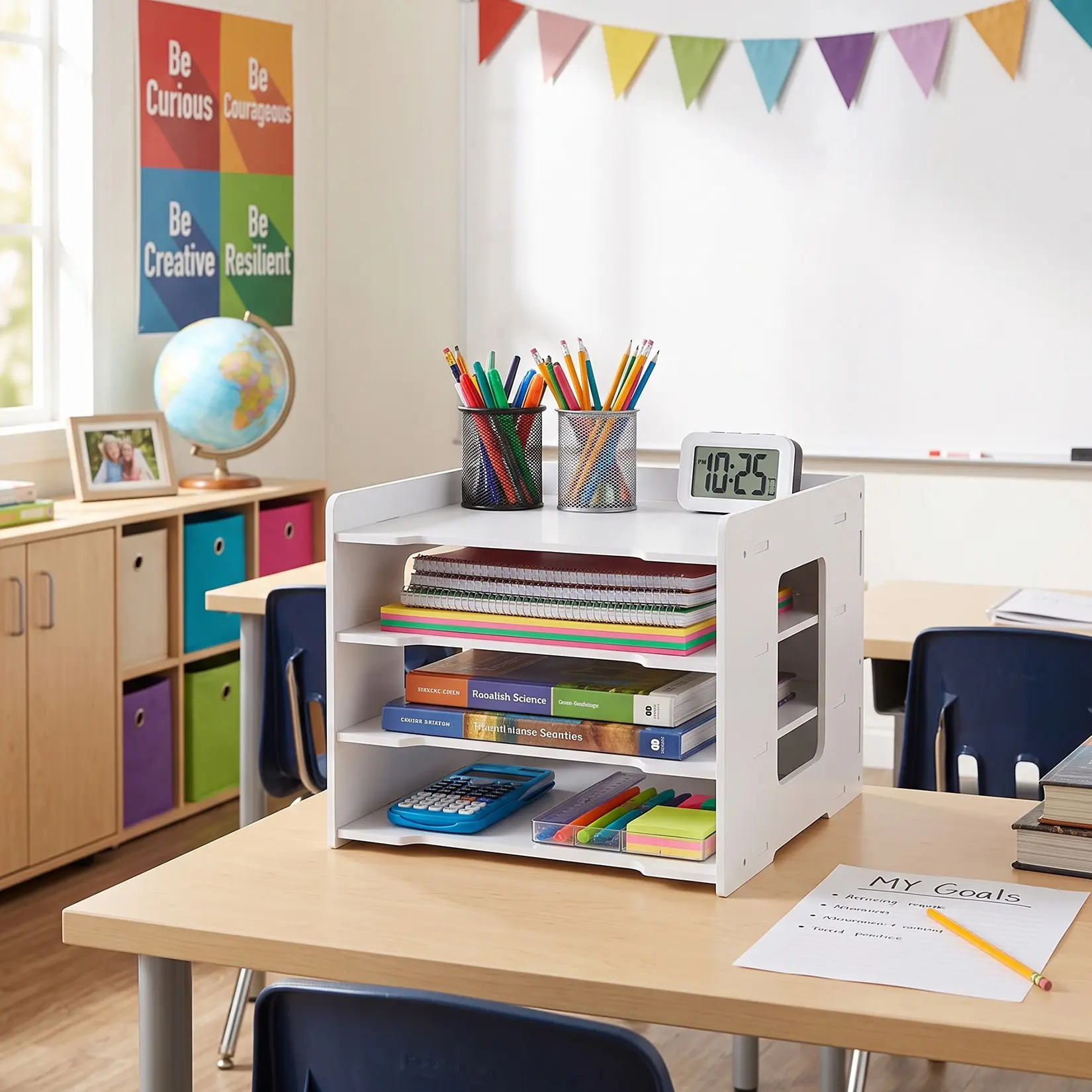 Extra Large A3 Paper Storage Unit For Office And School Desk Folder Shelf Desk Stationery Tray File Magazine Rack(Seven-tier/Four-layer)