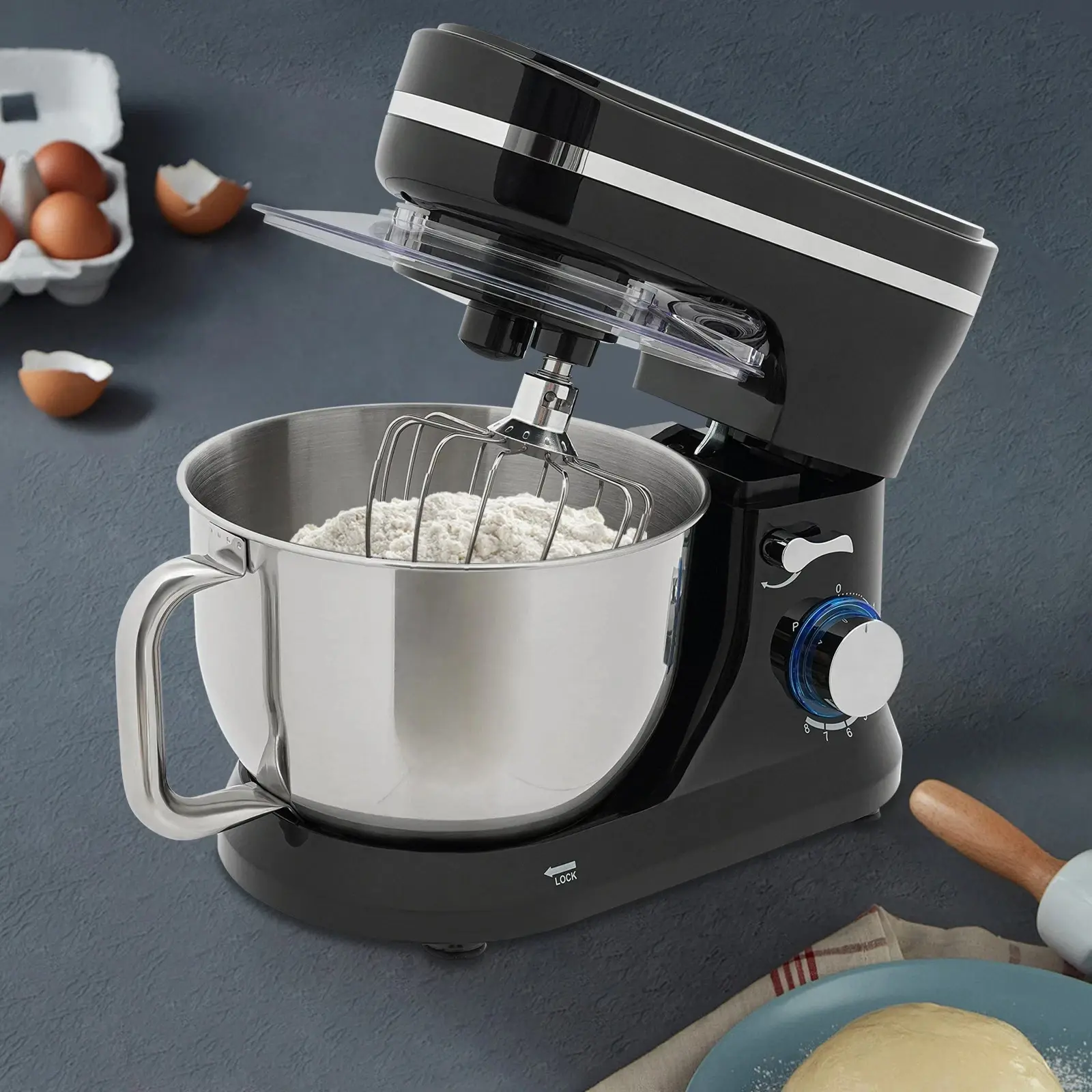 660W Electric Kitchen Food Mixer, Multifunctional Kitchen Mixer 4.5L-Bowl Mixer