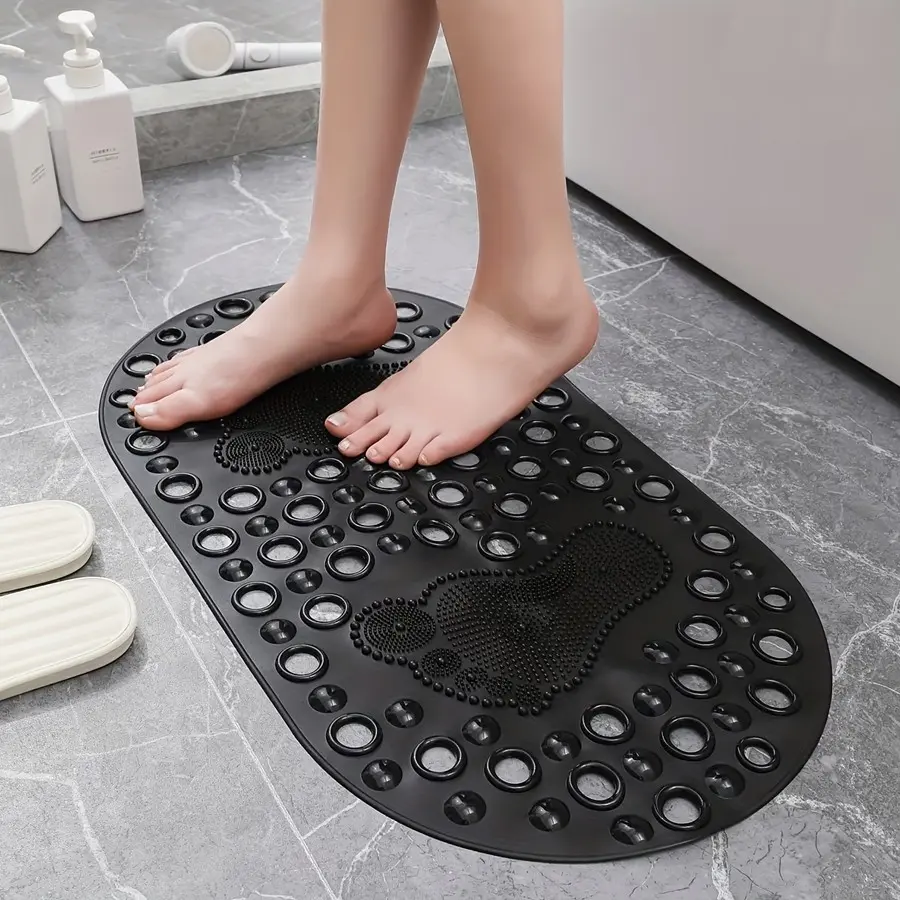 Round Hole Non-Slip Pad, PVC Material, Bottom with Suction Cups, Soft and Slip-Resistant, Quick Drainage, Ideal for Various Surfaces, Shower Mat Non Slip