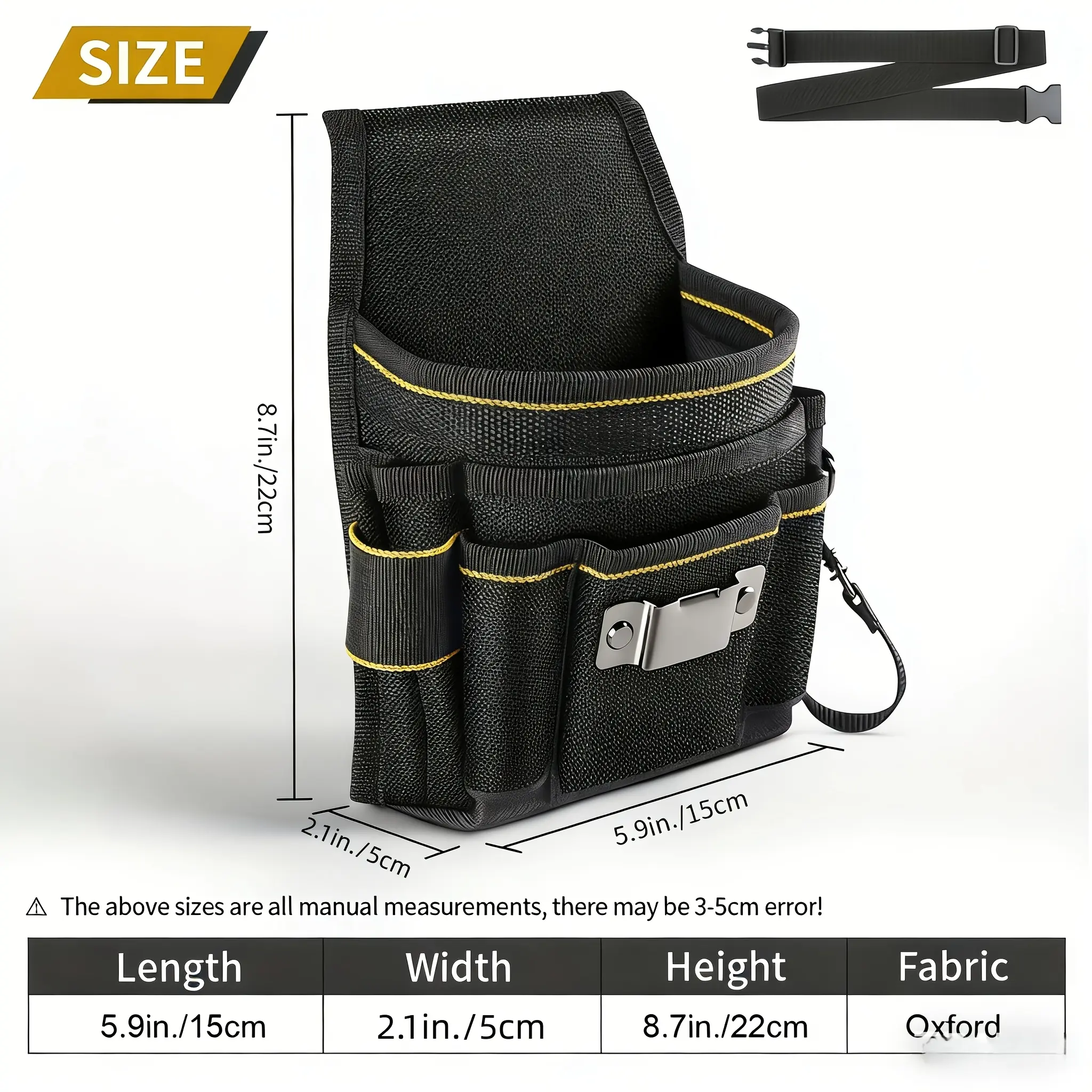 Men's Tool Belt Set - Small Tool Bag and Belt Clip, Electrician/Woodworking Kit, Gardening Special Kit, Complete Tool Kit and Tool Bag, the Ultimate Storage for Work