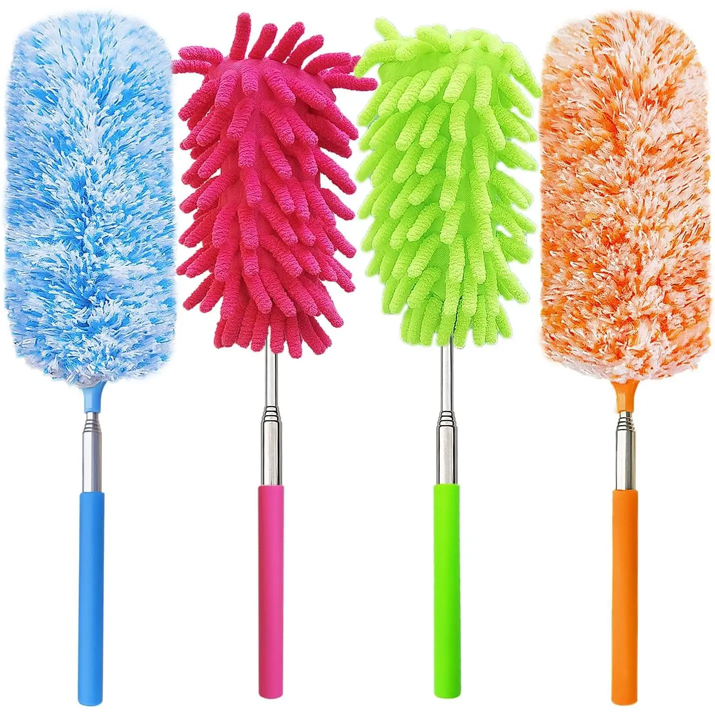 4 Pack 13" to 30" Extendable  Duster Kit, Washable Duster , Microfiber Duster for Office, , Window, Furniture