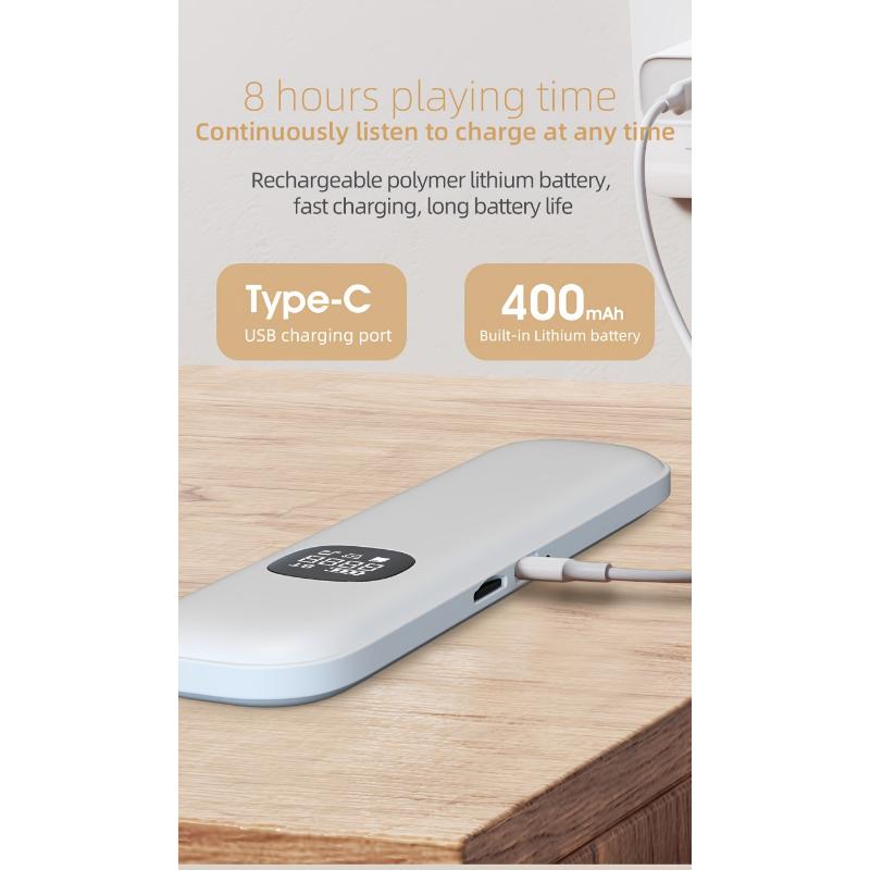 BLD07 Bone Conduction Wireless Speaker, Portable Music Player, No Earbuds Needed, Auto Power-off Function, Built-in 11 White Noise Options, Gentle Sounds for Bedtime Relaxation, Suitable for Bedrooms, Dormitories, and Offices