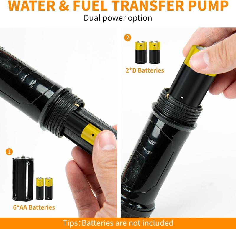 2026 Upgrade Portable Power Battery Pump, Battery Operated Electric Siphon Pump, Gas Pump for Gas Can, Extended Hose Fuel Transfer Pump,  Portable Hand Fuel Pump for Gas, Fuel, Diesel, Water Transfer.