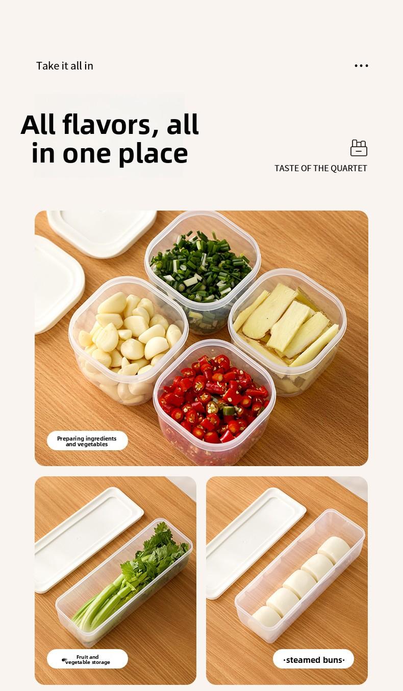 FaSoLa Refrigerator Storage Box for Scallions, Green Onions, and Coriander, Specialized Fresh-Keeping Box, Kitchen Food-Grade Sealed Box for Scallions, Ginger, and Garlic