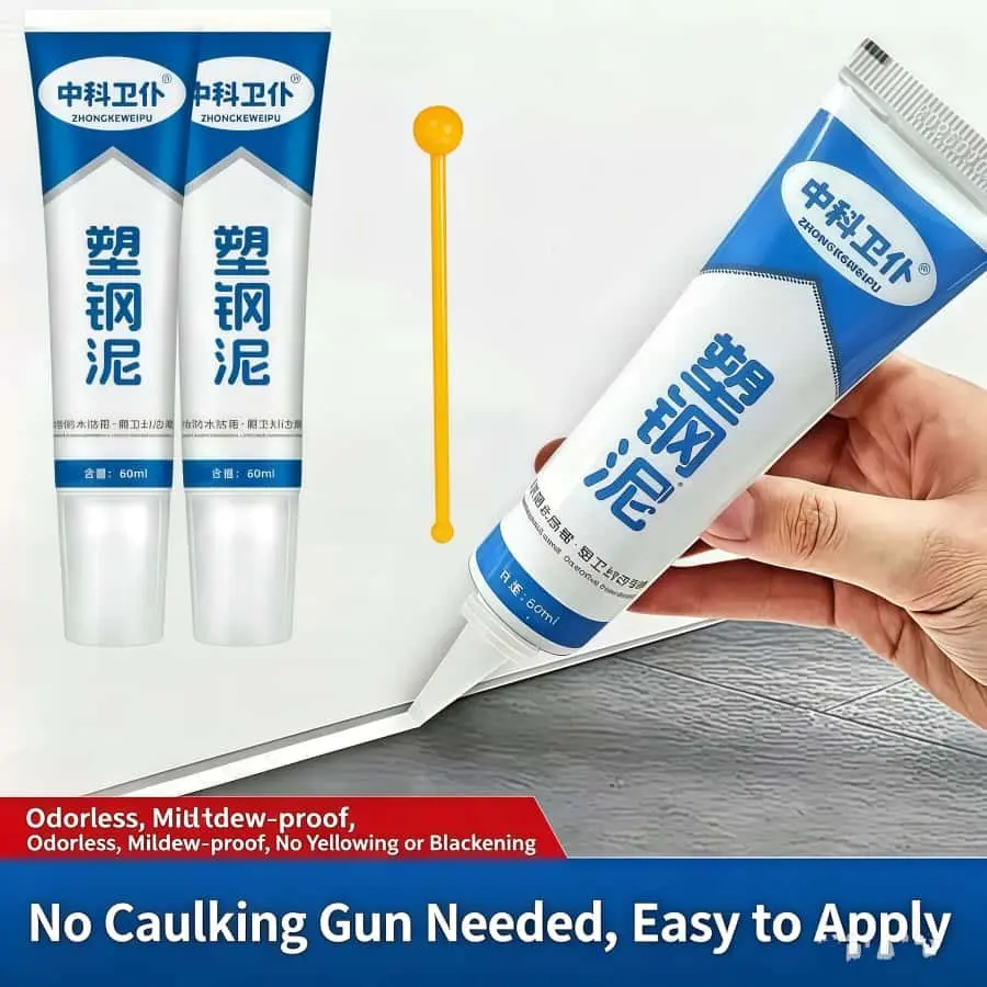 2 Bottles Waterproof Tile Grout, Caulking Sealant with Joint Ball, Ideal for Bathroom, Kitchen, Shower, Floor Crack Filler, Home & Commercial Use