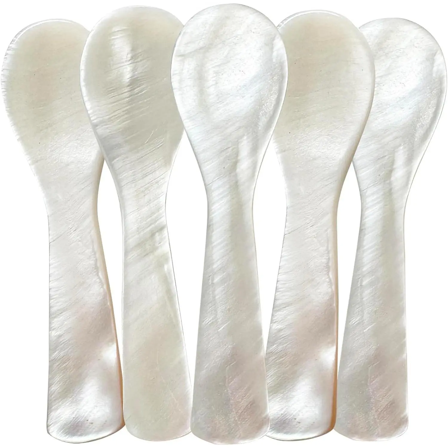 5pcs 3.54 Inches Mother of Pearl Shell Caviar Spoons for Caviar Ice Cream Sauce